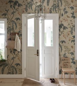 Ottilia Wallpaper by Sandberg Misty Blue