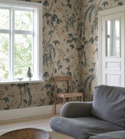 Ottilia Wallpaper by Sandberg Misty Blue