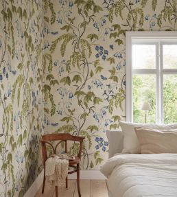Ottilia Wallpaper by Sandberg Olive Green