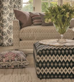 Ottoman Damask Fabric by William Yeoward Aubergine