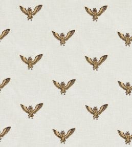 Owl of Athena Embroidery Fabric by Clarke & Clarke Gold