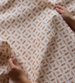 Oxalis Oak Fabric by Sophie Harpley Toffee