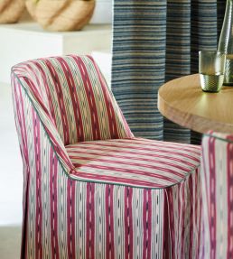 Oxley Stripe Fabric by Jane Churchill Navy/Red
