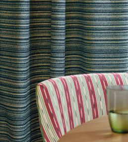 Oxley Stripe Fabric by Jane Churchill Navy/Red