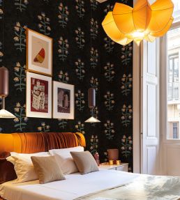 Pacific Blooming Wallpaper by Tres Tintas Black