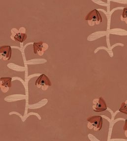 Pacific Blooming Wallpaper by Tres Tintas Red