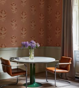 Pacific Blooming Wallpaper by Tres Tintas Red