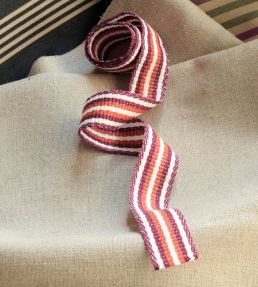 Paint Pot Stripe Braid Trimming by Ian Mankin Claret/Rust