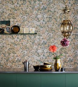 Painted Thorpe Wallpaper by Liberty Lacquer Moss