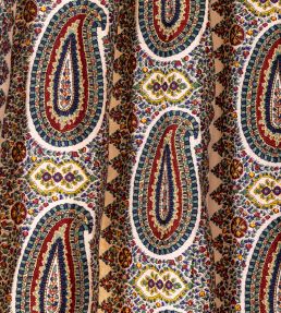 Paisley Stripe Fabric by Mulberry Home Indigo/Red
