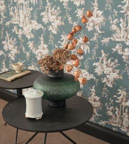 Palais De Chine Wallpaper by Casadeco Noir Fusain