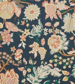 Palampore Trail in Landsdowne Linen Fabric by Liberty Pewter Blue
