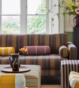 Palette Stripe Fabric by Ian Mankin Cinder
