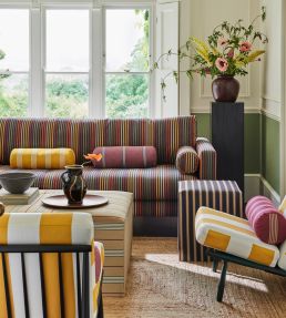 Palette Stripe Fabric by Ian Mankin Cinder