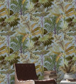 Palm Grove Wallpaper by Josephine Munsey Dusk and Verdigris
