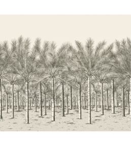 Palm Grove Mural by Thibaut Black Tea