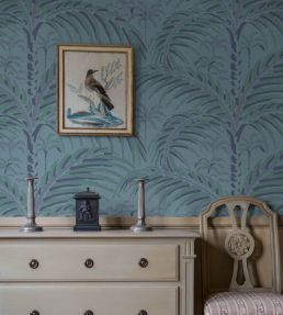Palm House Wallpaper by Langelid Von Bromssen Evening Blue
