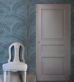Palm House Wallpaper by Langelid Von Bromssen Evening Blue