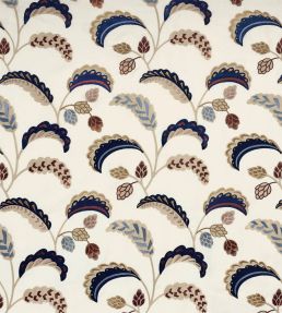 Palm Wave Fabric by Ian Sanderson Deep Sea