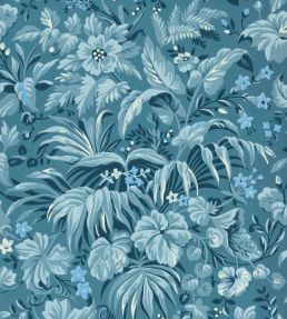 Palmette Wallpaper by 1838 Wallcoverings Blue Hue