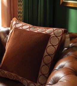 Paloma Velvet Border Trimming by Samuel & Sons Coral