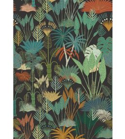 Manille Mural by Caselio Vert Rouge Fond Noir