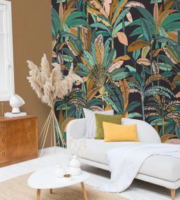 Crazy Forest Mural by Caselio Vert Ocre