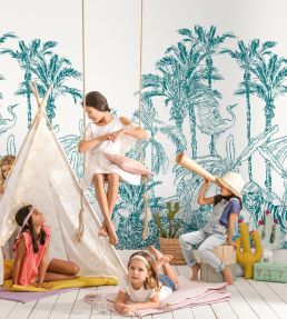 La Jungle Enchantee Mural by Caselio Bleu