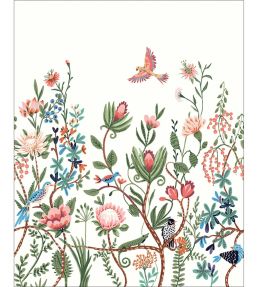 Luna Mural by Caselio Rose Vert Fond Blanc