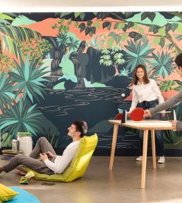 Tropical Falls Mural by Caselio Vert Corail