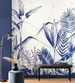 Tropical Night Mural by Caselio Midnight Blue