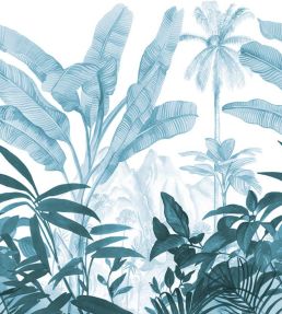 Wild And Secret Mural by Caselio Teal Blue