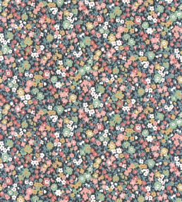 Pansy Wallpaper by Casadeco Bleu Nuit / Rose