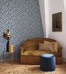 Pansy Wallpaper by Casadeco Encre / Bleu