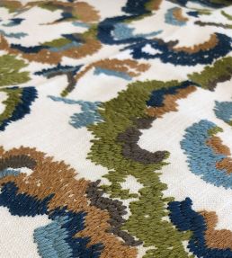 Pansy Fabric by Marvic Blue/Olive