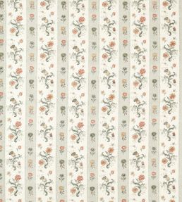 Papaver Stripe Fabric by Zoffany Tuscan Pink/Nimbus