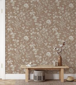 Paper Flora Wallpaper by Josephine Munsey Pink