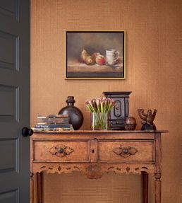 Paper Rattan Wallpaper by Thibaut Wheat