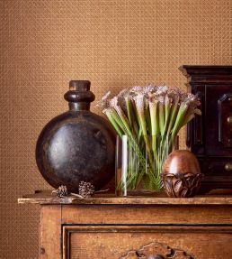 Paper Rattan Wallpaper by Thibaut Wheat