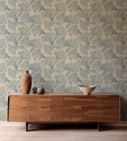Papyrus Wallpaper by Coordonne Aqua