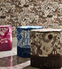 Paradise Lost Fabric by Clarke & Clarke Sepia