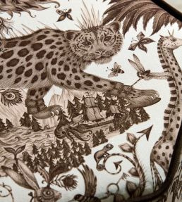 Paradise Lost Fabric by Clarke & Clarke Sepia
