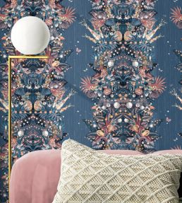 Paradise Party Wallpaper by Brand McKenzie Blueberry Rose