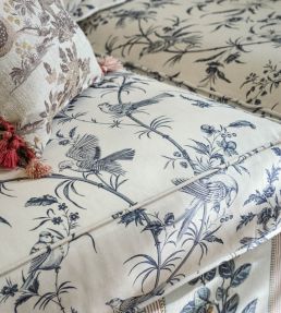 Paradise Woods Toile Fabric by Sanderson Woad