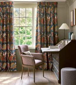 Paradiso Fabric by Jane Churchill Tomato/Slate