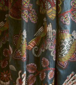 Paradiso Fabric by Jane Churchill Tomato/Slate