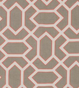Paravento Fabric by Vanderhurd Coral/Moonstone