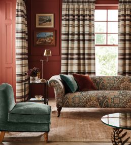 Paridaiza Fabric by Nina Campbell Blue/Terracotta