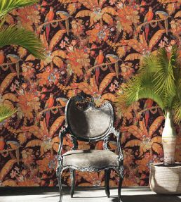Parrot Talk Wallpaper by Woodchip & Magnolia Terracotta Sunset
