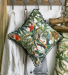 Parrots of Brazil Pillow 20 x 20" by MINDTHEGAP Green